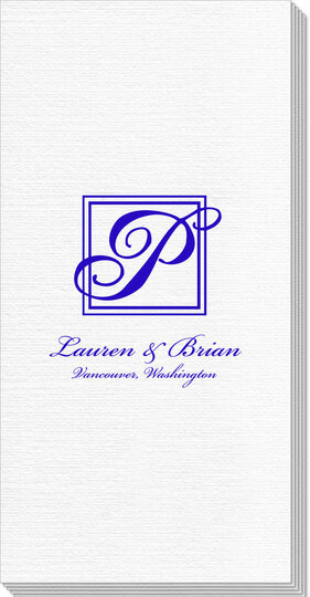 Pick Your Single Monogram with Text Deville Guest Towels